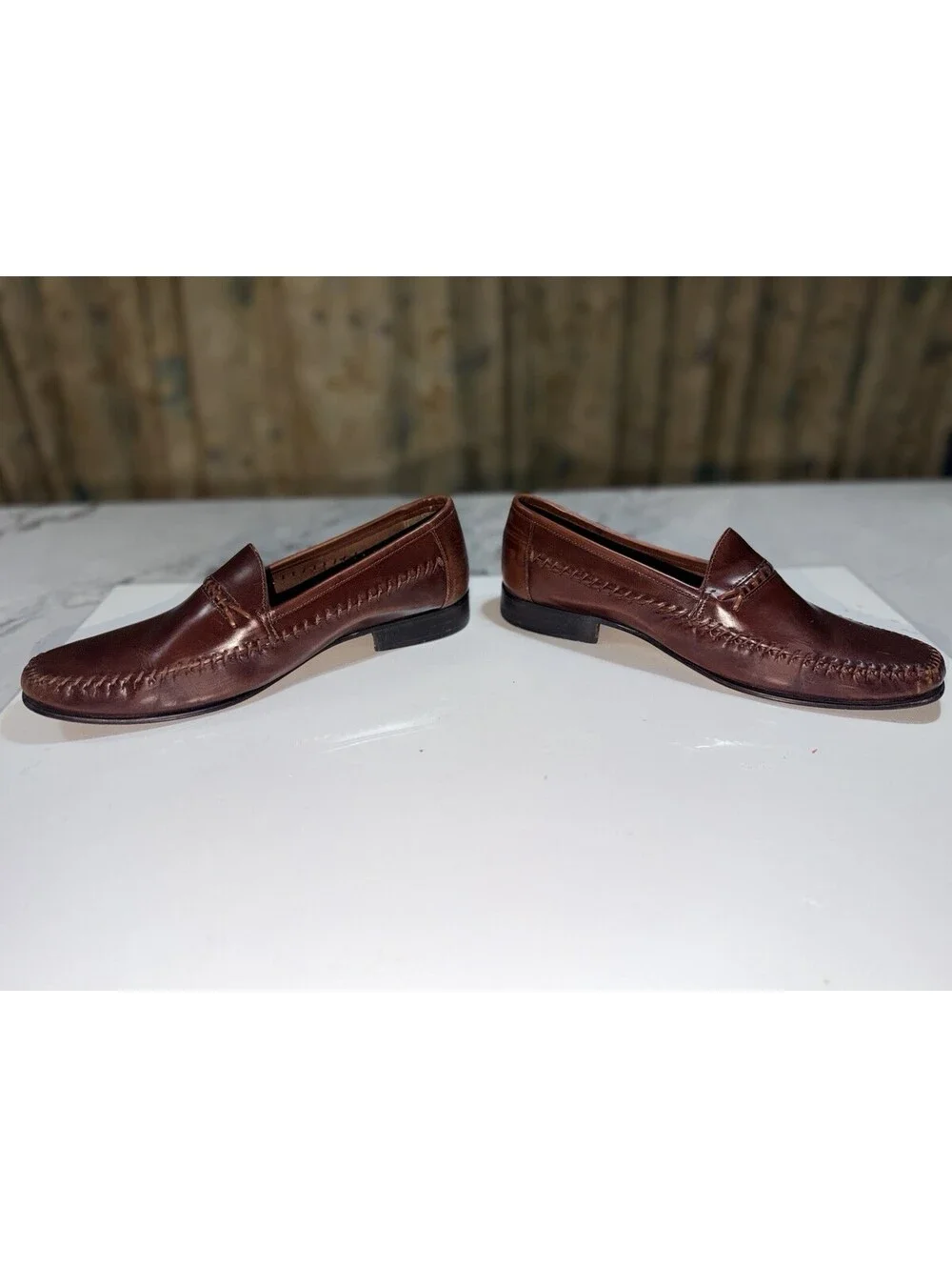 Giorgio Brutini Men's 10.5 D Brown Leather Penny Loafer Dress Shoes